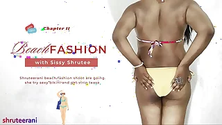 BEACH FASHION PART 2 - SOLO INDIAN TRANS CROSSDRESSING IN BIKINI